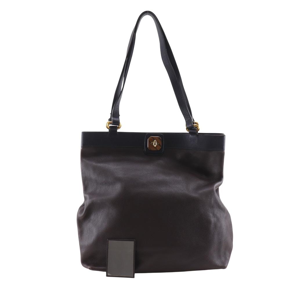 DELVAUX Tote Bag By color Brown leather Women Used