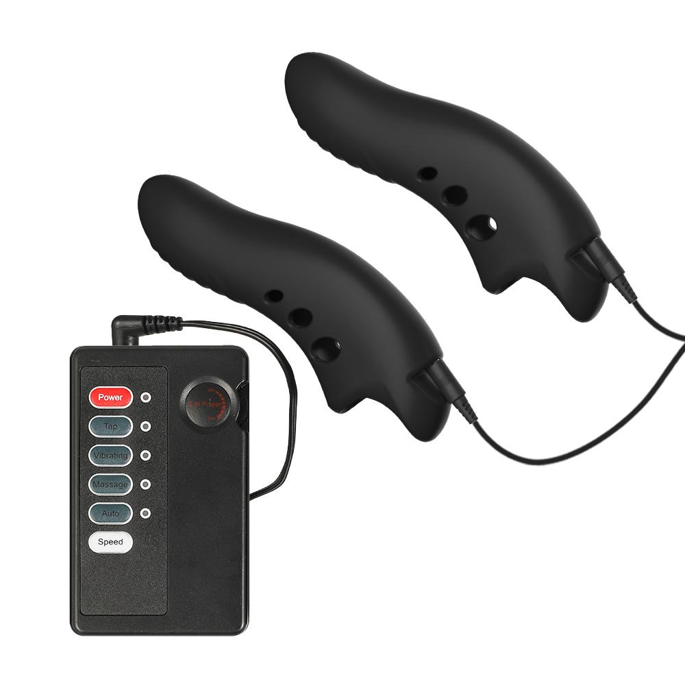 Elektrischer Fingerhülle Stoßdämpfer Klitorisstimulator G-Punkt Vibrator Analplug Buttplug Weibliche Masturbation Orgasmus Sexprodukt