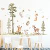 Cartoon Forest Big Tree Animals Wall Stickers Hedgehog Dandelion Decals for Children's Room Baby Bedroom Home Wall Decoration