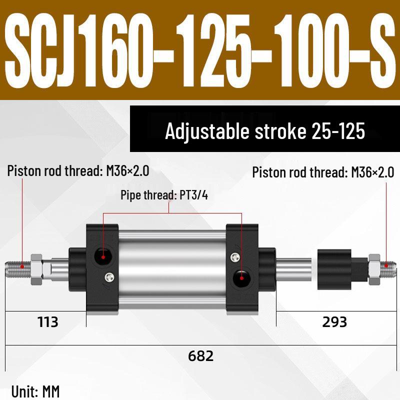 SCJ Adjustable Stroke High Thrust Pneumatic Cylinder SCJ32-160