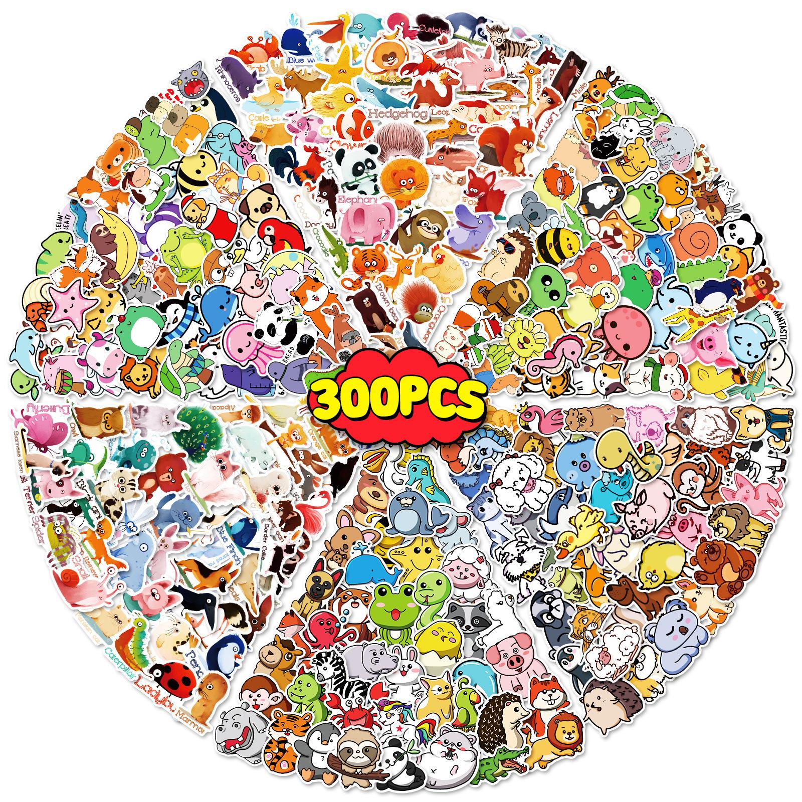 

300 Small Animal Stickers Children Cute Student Stationery Suitcase Stickers