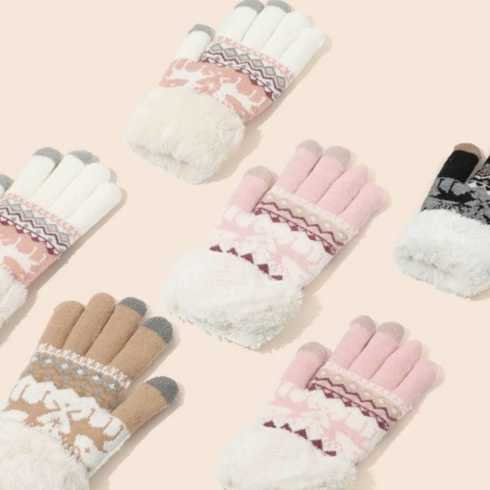 Coldproof Christmas Reindeer Gloves Warm Touch Screen Mittens New Winter Gloves  Autumn Winter