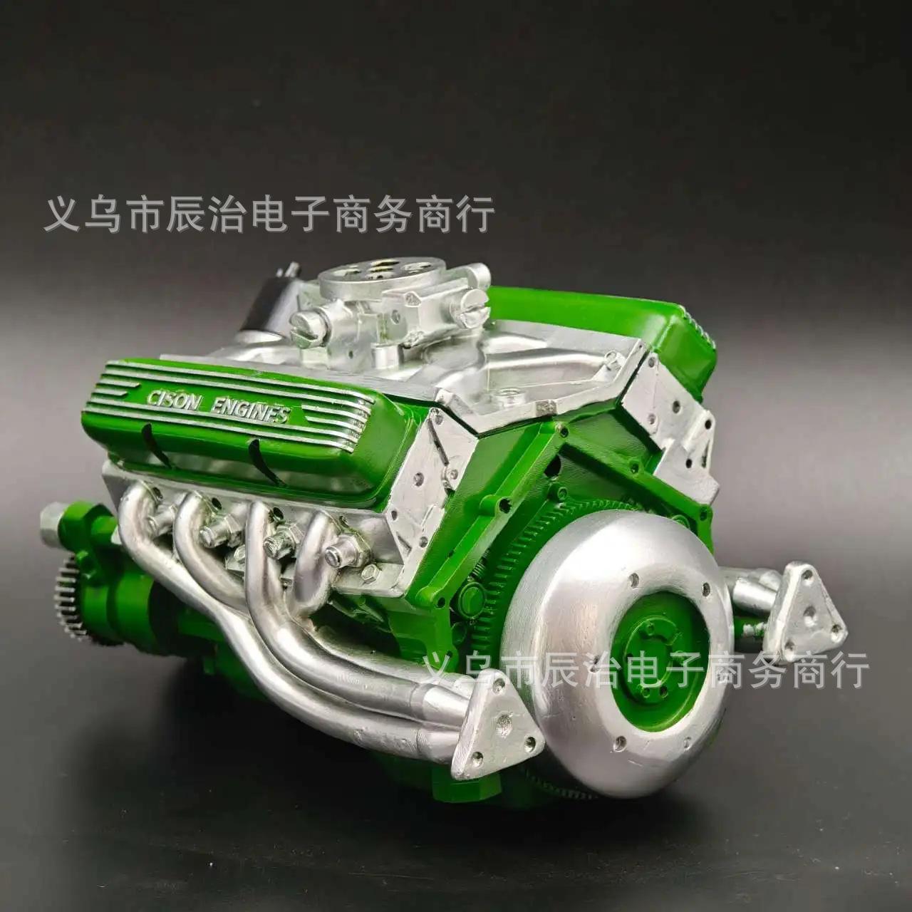 V8 engine resin ornament engine model ornament design home garden ornament design decoration зелёный