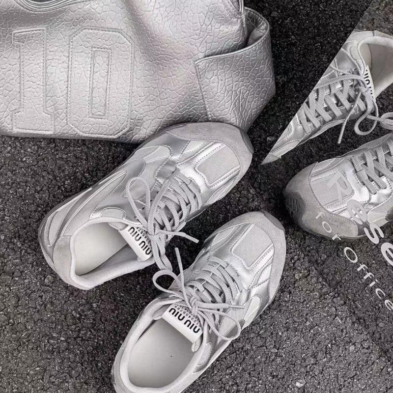 Retro Summer New Fashion Versatile Color Matching Mesh Breathable Sneakers Genuine Leather