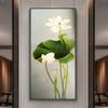 Abstract Flower Picture Canvas Painting New Chinese Golden Luxury Lotus Posters and Prints Wall Picture for Porch Home Decor