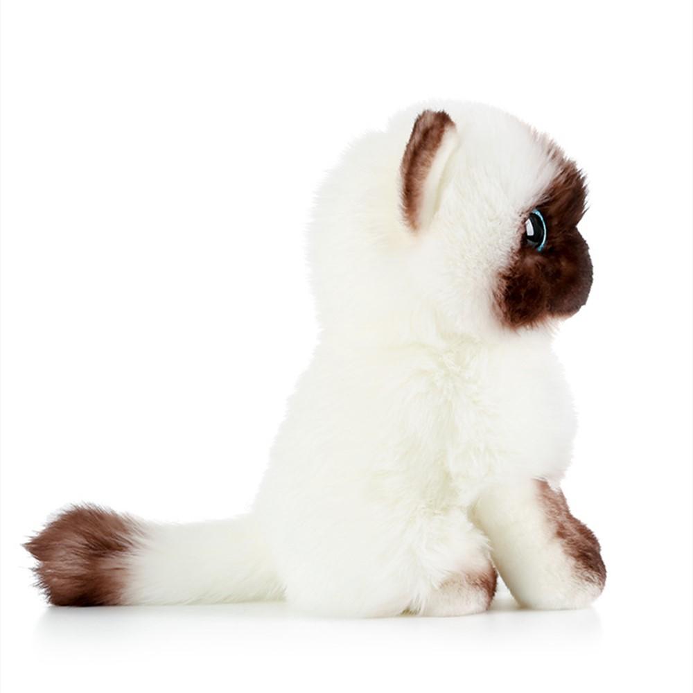 20/26CM Lifelike Cute Siamese Cat Plush Toy Blue Sequins Eyes Kitty Doll Brown And White Face Cat Cartoon Home Decor Kids Gift