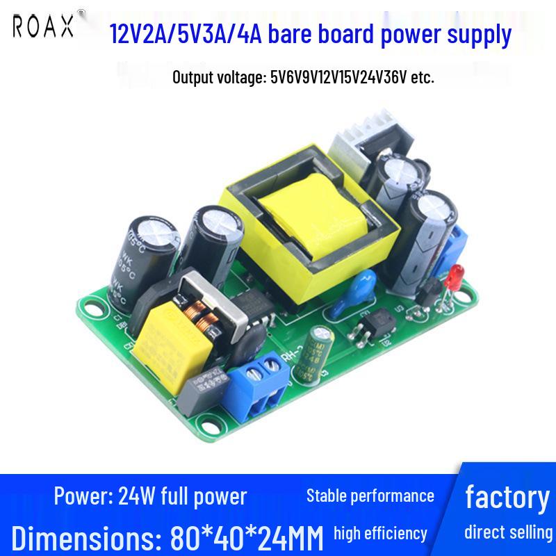 12V/2A DC Regulated Power Supply Module, 24W Isolated AC/DC Converter, Provides 5V/4A, 24V/1A Outputs
