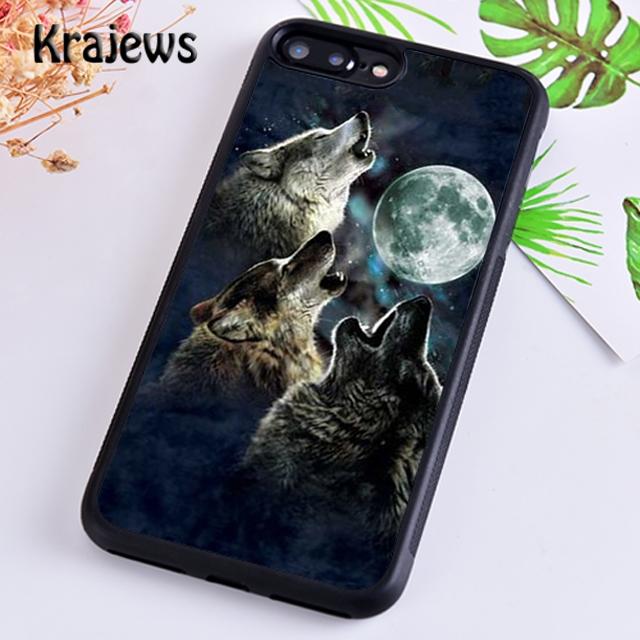 Krajews Snow Wolf Howlf Animal Phone Case Cover For iPhone 17 Air 16 15 14 Plus 12 13 Pro Max Coque Fundas