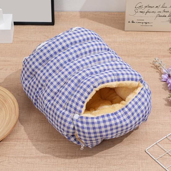 Cat Tunnel Bed Warm Plush Semi-Enclosed Cat Cave Bed Washable Cozy Cats Tent Calming Bed for Indoor Cats Small Dogs Puppies