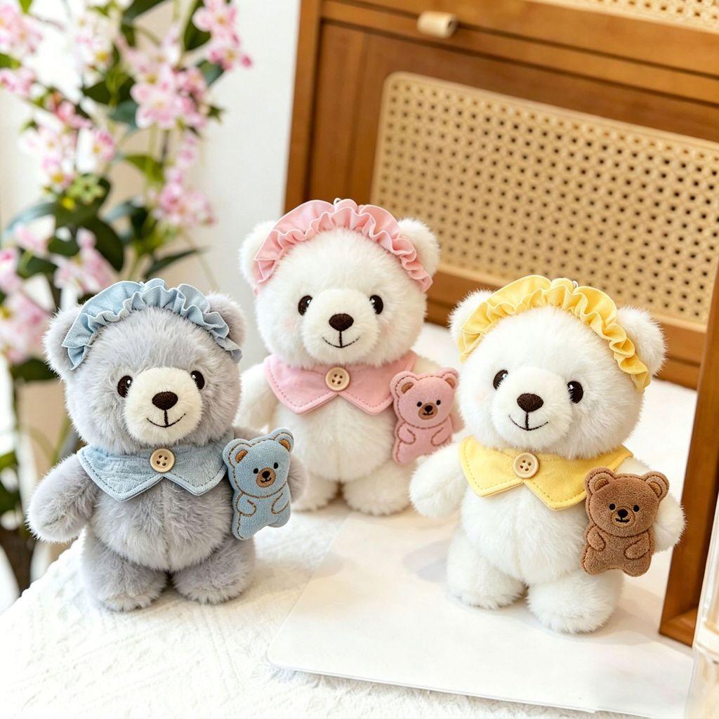 Cute Bear Plush Keychain With Soft Pp Cotton Filling For Kids And Teens