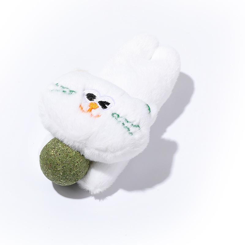 

Новый мячик с кошачьей мятой, плюшевая игрушка для кошек для чистки зубов, кусания, избавления от скуки, саморазвлечения и игры с кошками для жевания белый