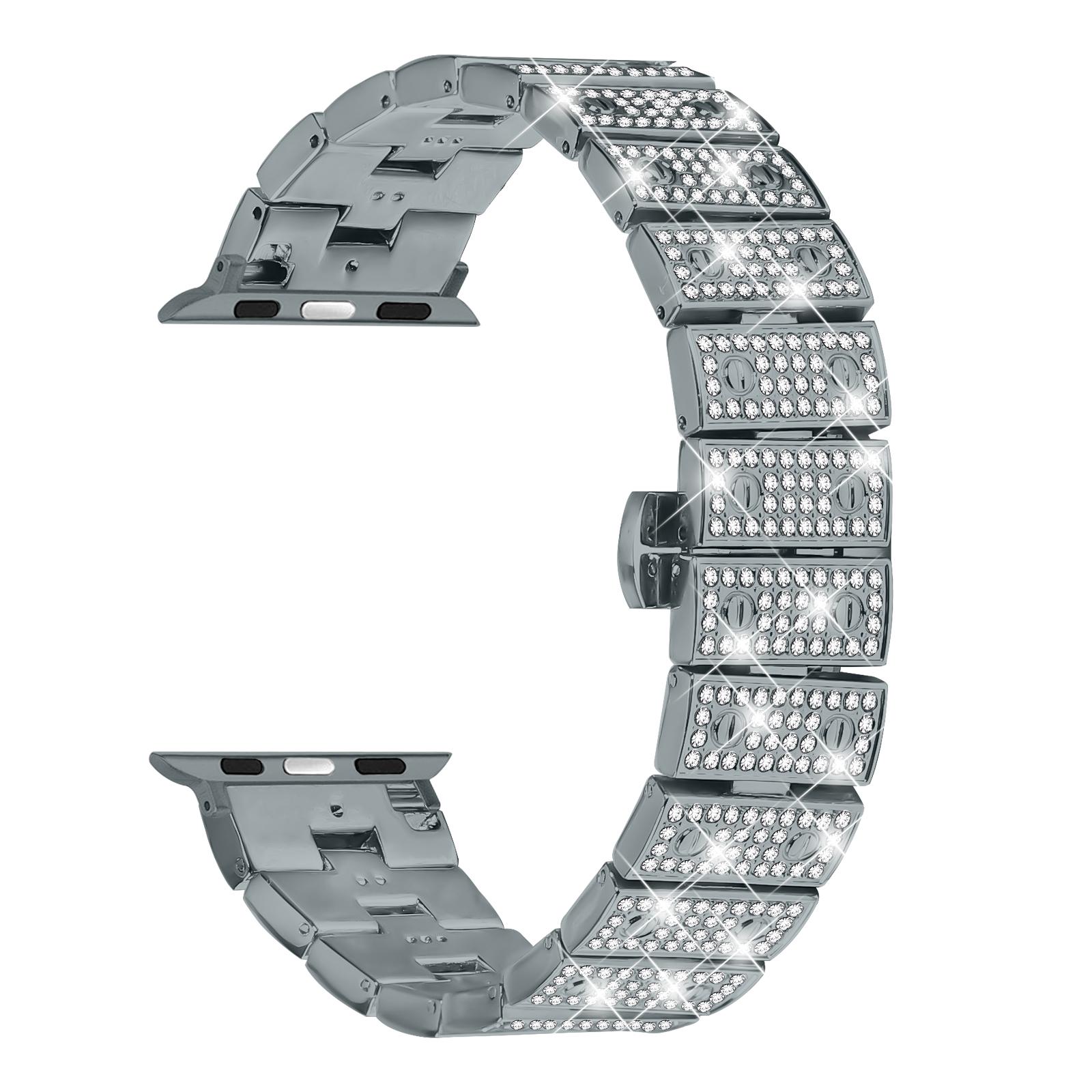 

Watch Band For Apple Watch Ultra 3 2 1 49mm/Series 11 10 46mm/9 8 7 45mm/SE3 SE2 SE 6 5 4 44mm/3 2 1 42mm Alloy Rhinestones Decor Strap D