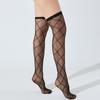 Elastic Large Plus Size Black Lace Hollow Fishnet Girls Mesh Stockings Red Thigh High Sexy Over Knee Long Socks For Women Xxxxxl