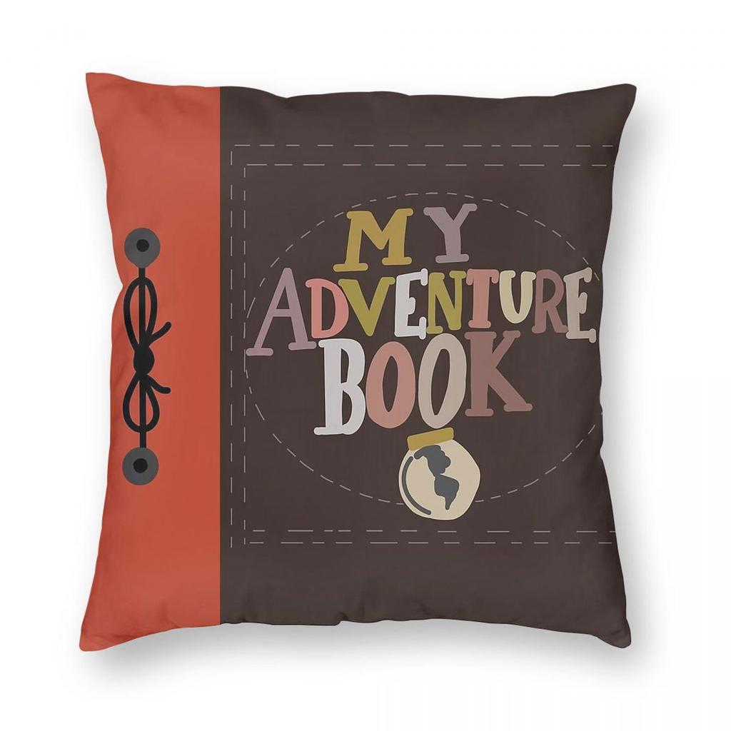 Up My Adventure Book Square Pillowcase Polyester Linen Velvet Printed Zip Decor Pillow Case Sofa Cushion Cover Wholesale