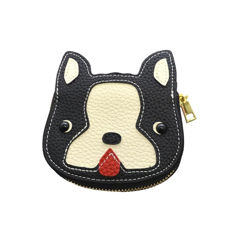 

[BabyLips] French bull type genuine leather card case credit card case Bellows With coin purse cute dog Thin slim lightweight large capacity Holds 12