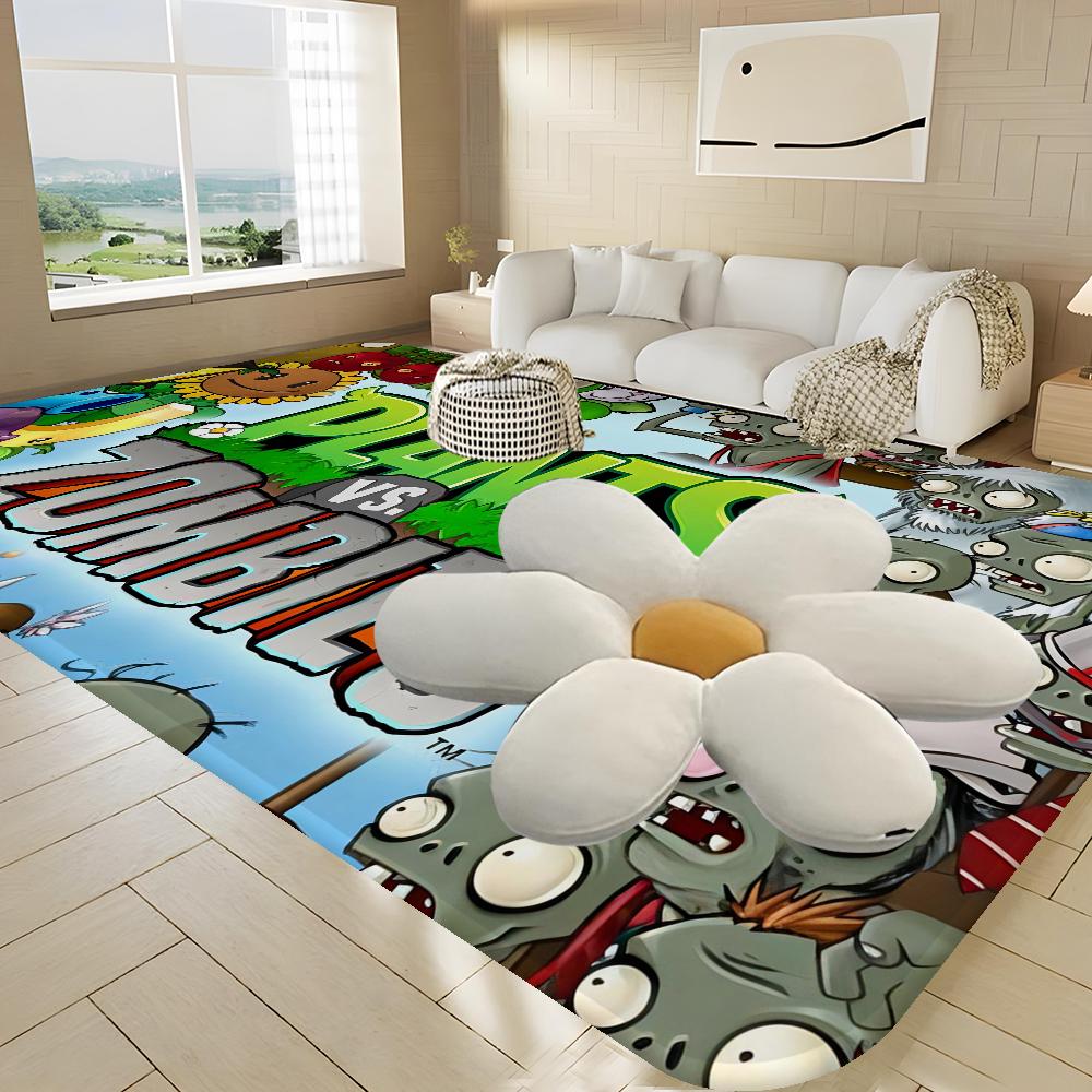 P-Plants-vs-Zombie Cartoon Door Mat Nordic Style Home Doormat Bathroom-Toilet Mats Bedroom Bedside Mats