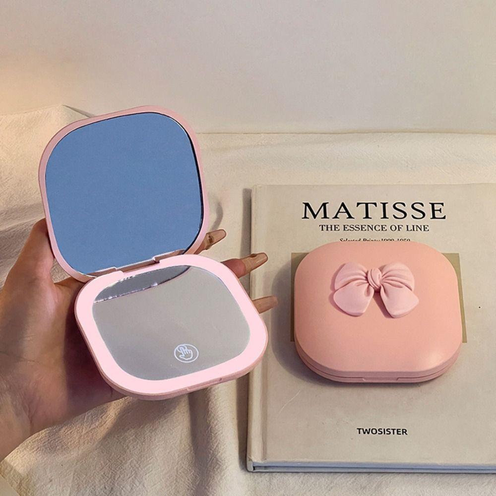 1X/3X Travel Cosmetic Mirrors Double Sided Pocket Mirror with Light LED Makeup Mirror  Bedroom