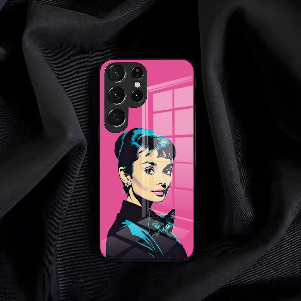 Actress Audrey H-Hepburn Phone Case For Samsung S26 S25 Edge S24 S23 S22 S21 S20 Ultra Plus FE Glass Cover