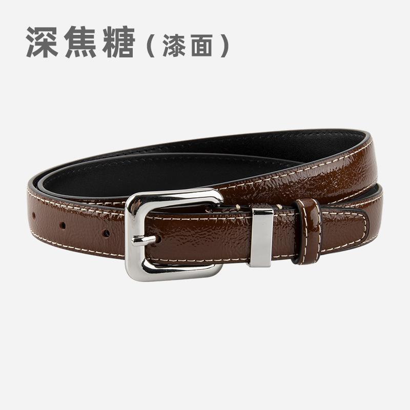 Leather Belt Women'S First Layer Of Cowhide With Suit Dress Girls Waist Thin Belt