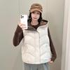Women's Winter Hooded Down Cotton Vest Sleeveless Cotton Jacket Vest Warm Loose Casual Foreign Cotton Vest
