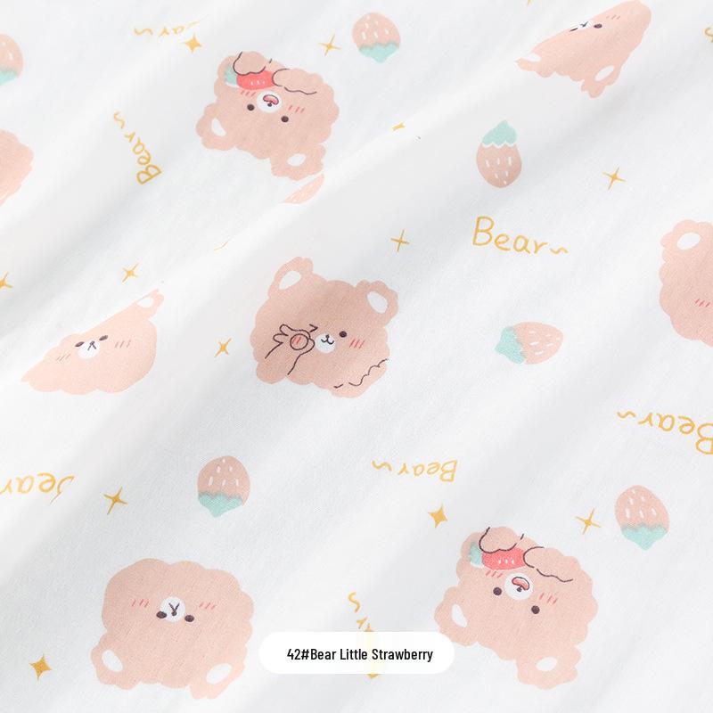 100% Cotton Double Layer Gauze Fabric: Cartoon Baby Pajamas, Drool Bibs, Bath Towels, Fabric Remnants.