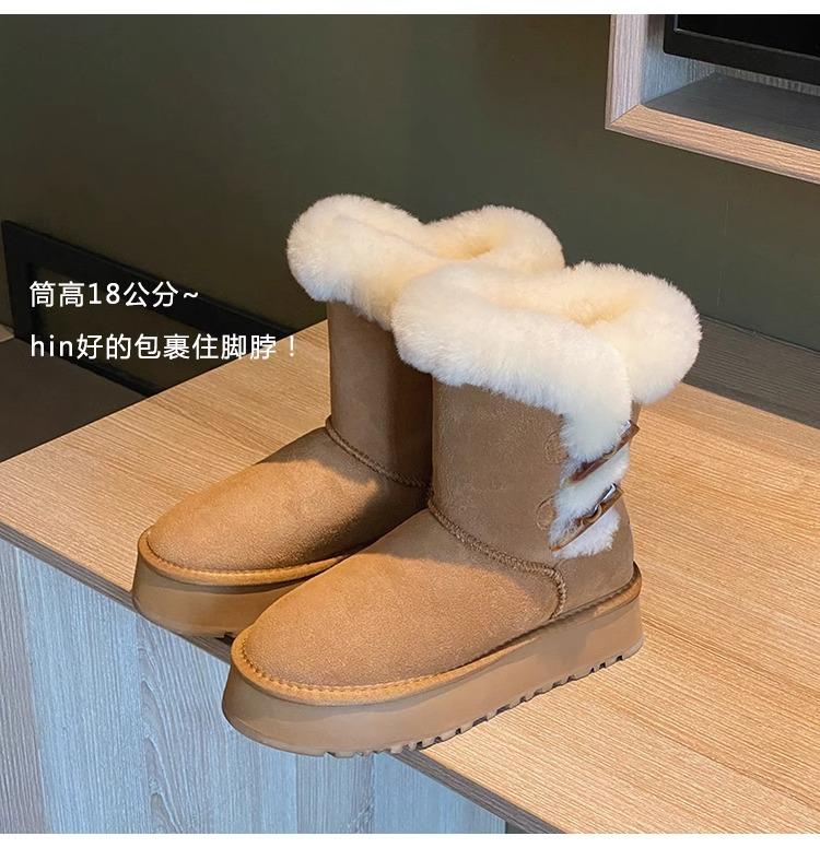 Spot snow boots 2025 new women's winter velvet thickened thick sole heightening warm Northeast cotton boots fashion cotton shoes