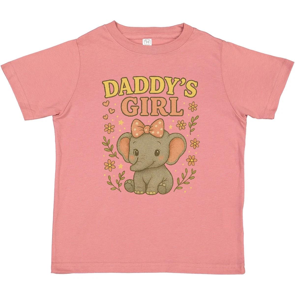 

Inktastic Daddy s Girl Cute Elephant Floral Graphic Toddler kids boys T-Shirt Father Child 110