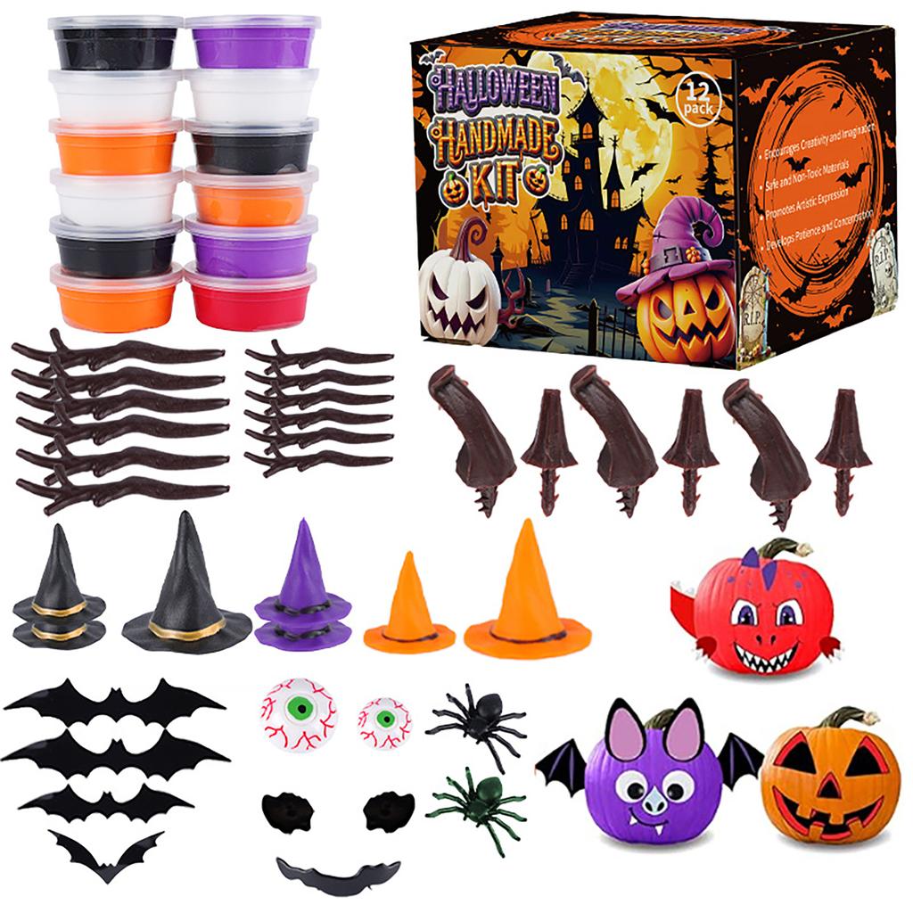 Halloween Diy Handmade Clay Children'S Holiday Clay Crafts Mini Pumpkin Head Decoration Gift