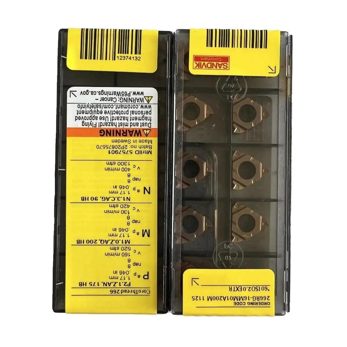 

Original Sandvik / 266RG-16MM01A200M 1125 /Carbide CNC Blade 10 PCS