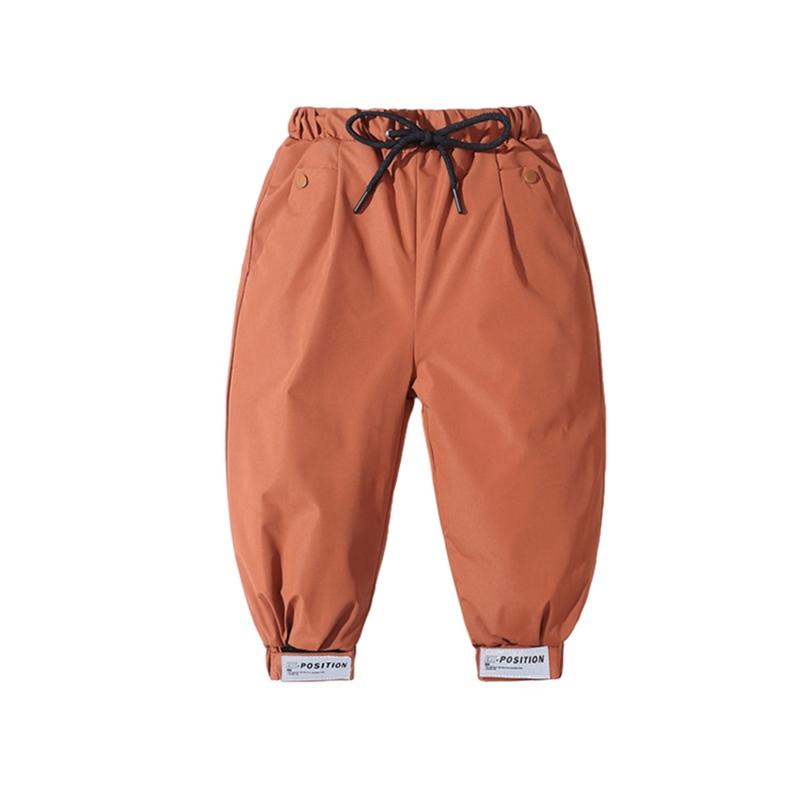 2-7 Years Kids Warm Drawstring Pants Adjustable Cuffs Windproof Pants