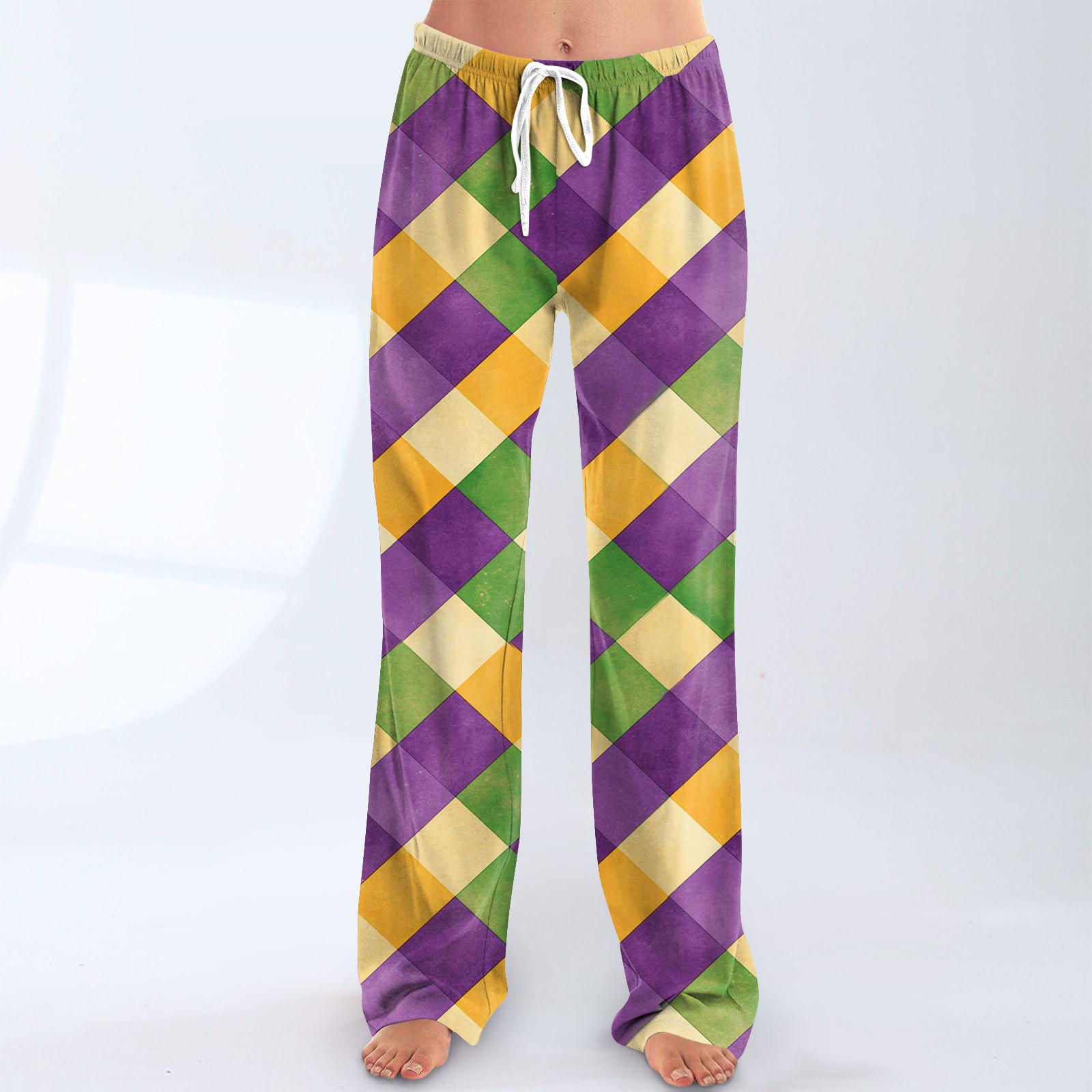 

Женские свободные и повседневные брюки с широкими штанинами с карнавальным принтом, эластичным поясом, кулиской и карманом XL жёлтый