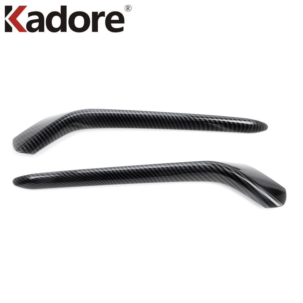 Front Fog Light Lamp Eyebrow Cover Trim For Honda Civic   Carbon Fiber Car Head Foglight Eyelid Molding Garnish Strip