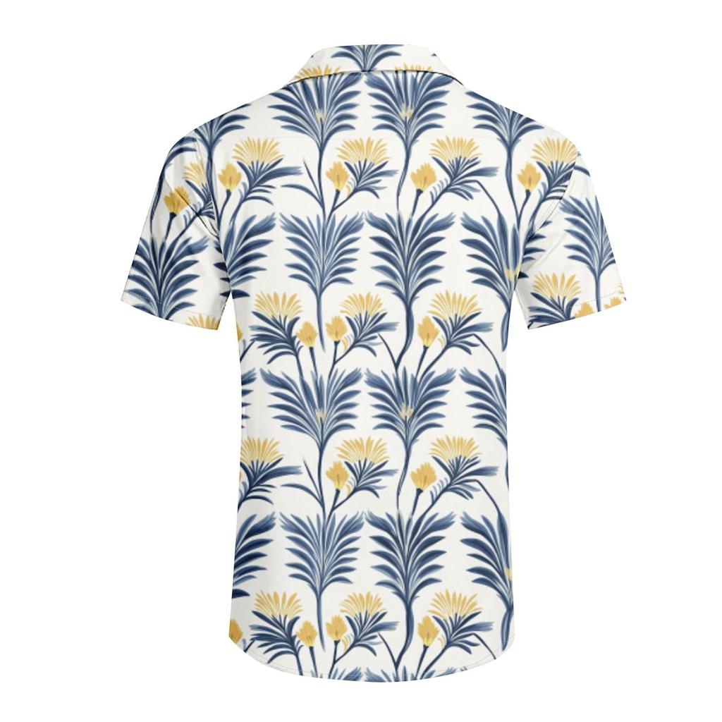 Men'S Casual Loose Short Sleeved Shirt Fashion Printed Shirt Top
