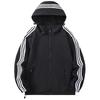Reißverschluss lässige Kapuzenjacke drei Streifen Sweatshirt atmungsaktiv lässige Jacke Herren locker