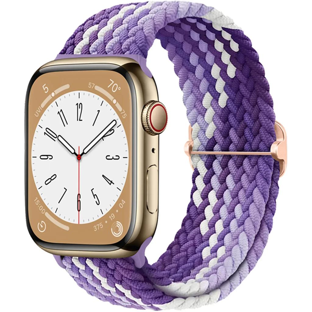 Braided Solo Loop For Apple Watch Ultra Band 40mm 44mm 41mm 38mm 49mm 45mm Elastic Nylon Bracelet iWatch Series 9 8 7 3 Se Strap