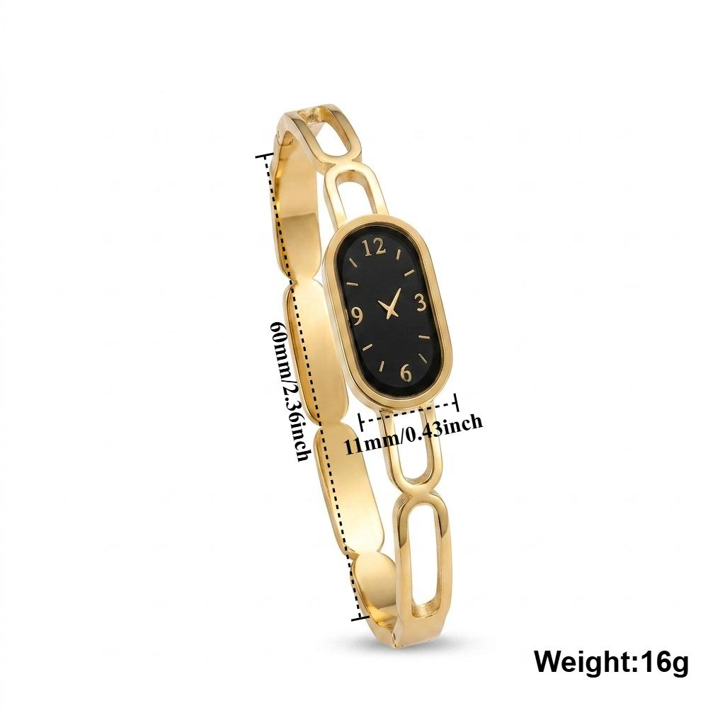 Gift paperclip chain watch bracelet, gold oval dial bracelet, perfect for her birthday anniversary jewelry bracelet for women