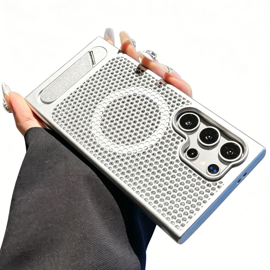 Case for Samsung S26 S25 S24 Plus Ultra Magnetic Protective Case Honeycomb Heat Dissipation Tough Shell With Holder Kickstand