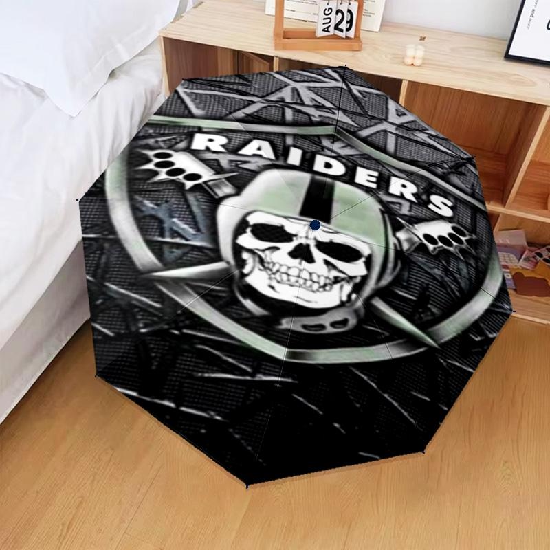 1PC Raiders Football Legacy Printed Umbrella Folding umbrella, automatic umbrella 8-Frame for Travel, camping Fan gifts Christmas Gifts
