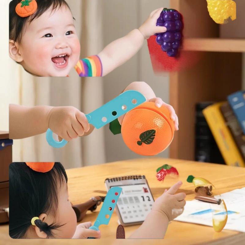 [J] 1 Set Fruits Pretend Play Kitchen Games Baby Felt Board Play Food Toys Wall Sticker Fine Motor Skills Early Educational Toy