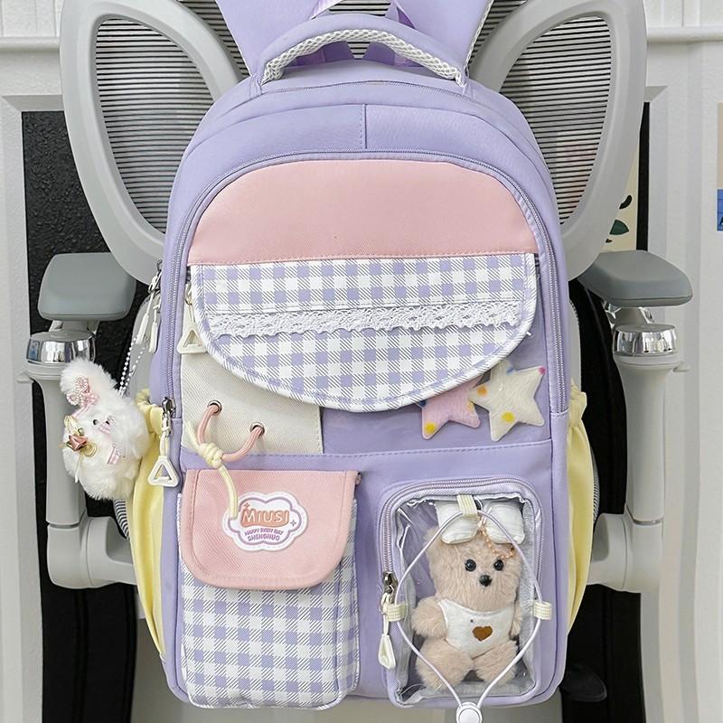 Schoolbag two-dimensional dopamine pain bag cute student schoolbag campus student schoolbag large capacity transparent pain bag