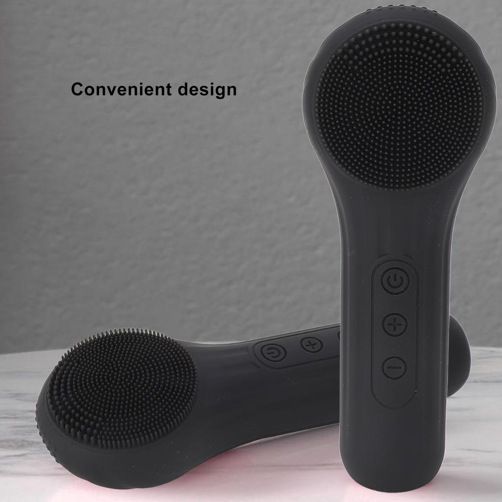 Double Sided Face Cleanser Machine Hot Compression Waterproof Multi Functional Rechargeable Silicone Vibration Facial Cleansing Brush