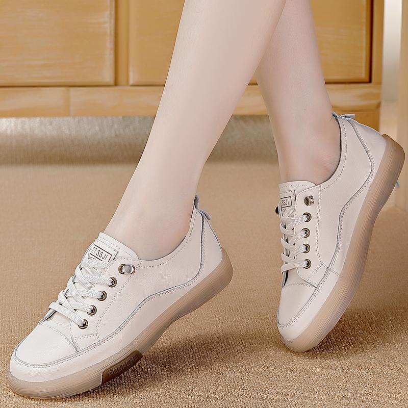 Flat bottom new beef tendon sole casual single shoes shallow mouth 35