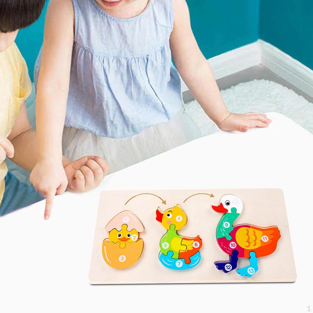 Animal Wooden Matching Puzzle,Children Early Education Learning Toys,Wooden Puzzles for Age 4+ Years