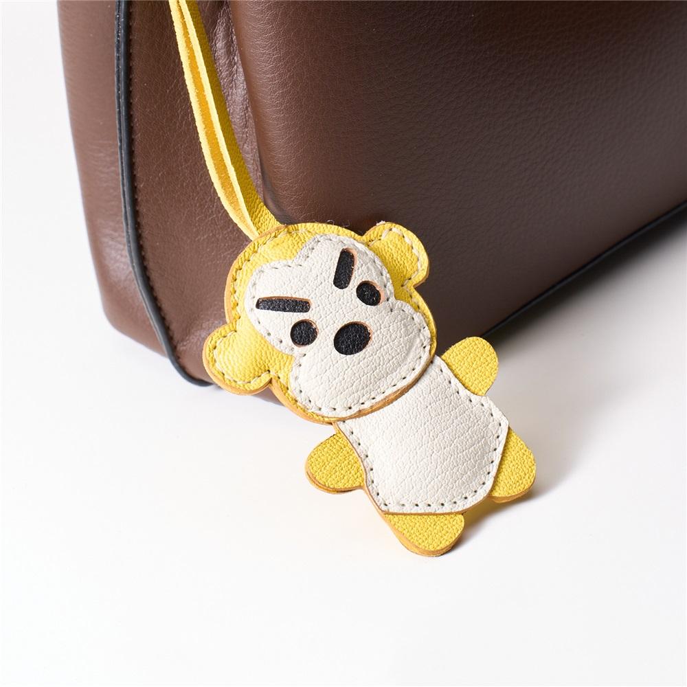 Echtes Leder Niedliche Affen Tasche Leder Accessoire Rucksack Schlüsselanhänger Puppe Anhänger