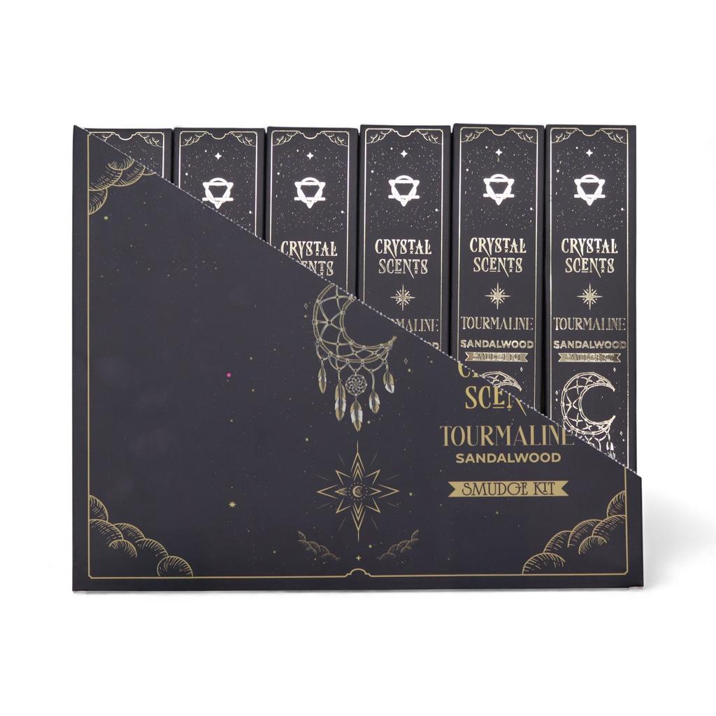 6x Tourmaline Crystal Scents Smudge Incense – Sandalwood