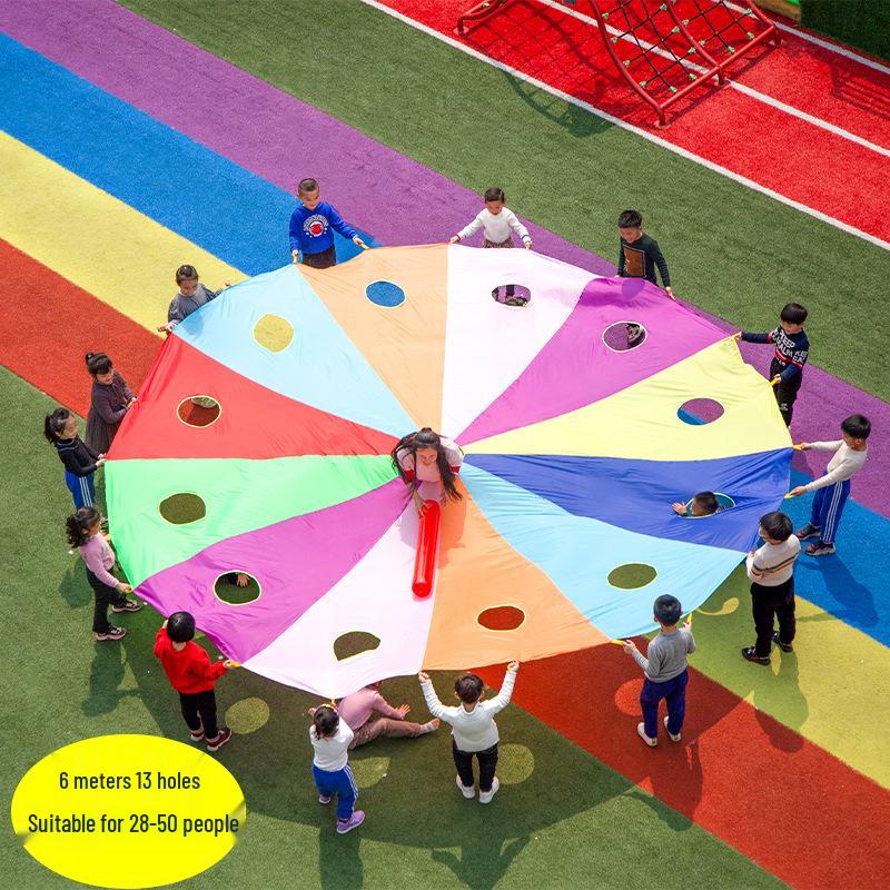 

Радужный парашют «Ударь крота»: Сенсорная тренировка и игра на открытом воздухе для детских садов