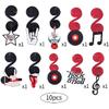 Easy Joy 10 PCS Rock and Roll Party Decorations Hanging Swirl Decorations Guitar Record Sign Rock Star Hanging Swirls Ceiling Party Decor for 50's
