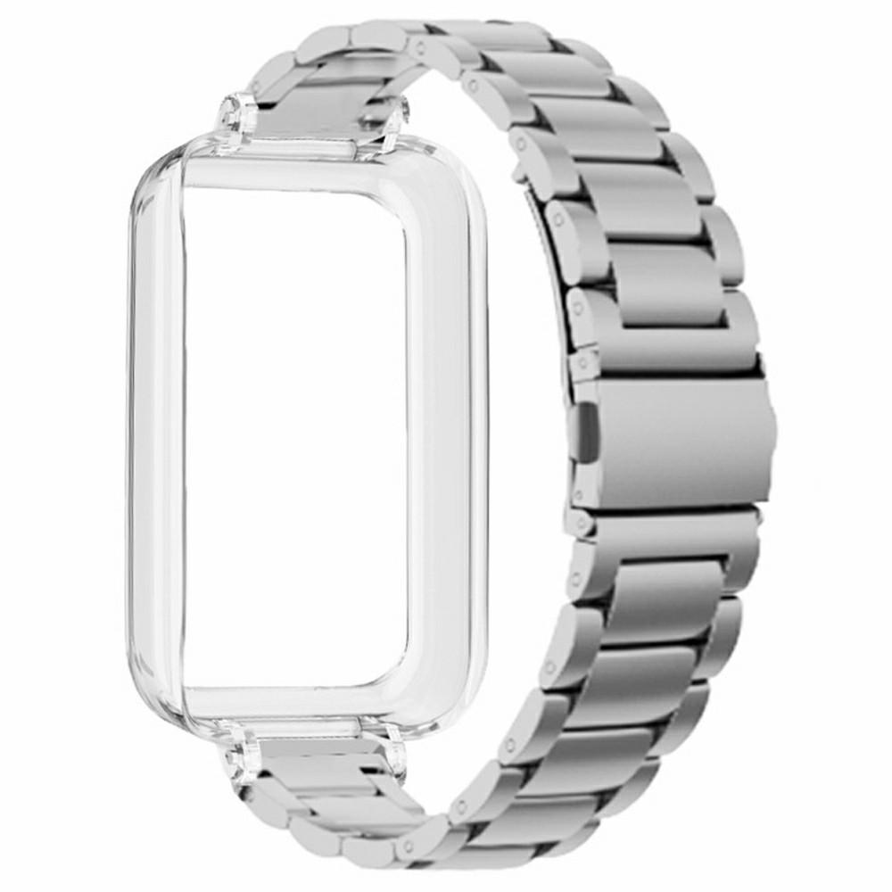 For Honor Band 10/9 Stainless Steel Watch Strap with PC Case Solid 3 Bead Replacement Band