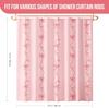 Pink Striped Bow Shower Curtain Cute Girls Shower Curtain with Washable, Waterproof Polyester Print