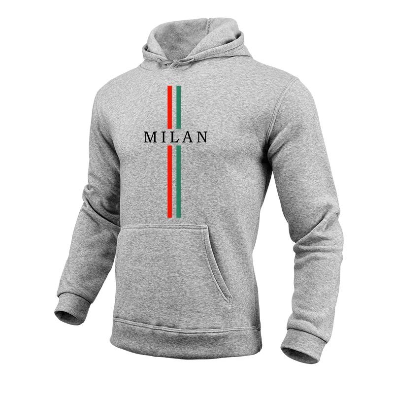 

Milan Fashion Men s Hoodies High Quality Hooded Long Sleeved Pullover Male All Season Daily Casual Sports Fitness Sweatshirts L